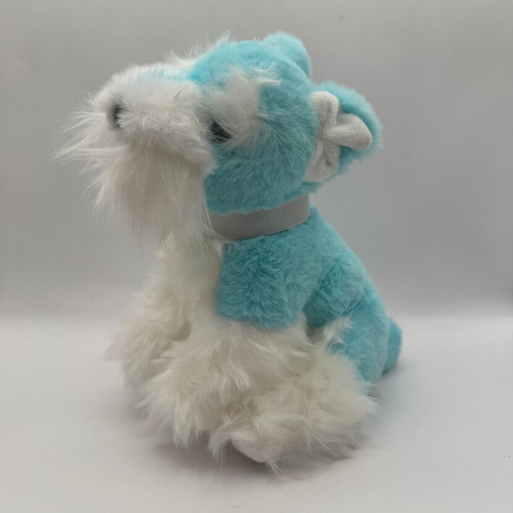 DEMDACO Schnauzer Plush Kids 10in Blue White Stuffed Animal Puppy 5004810098